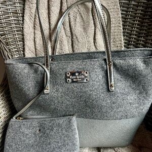 Kate Spade wool shimmer bag and wristlet